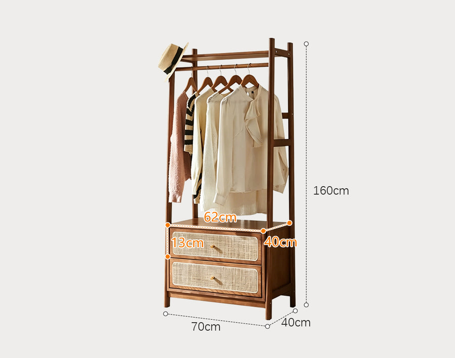 Walters Clothes Rack/ Shelf, Wood styled for shelving unit for living room
