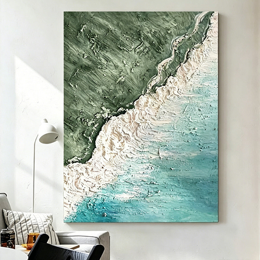 White Coastline Framed Wall Art Print Multiple Size