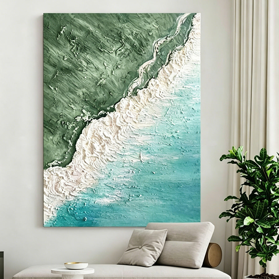 White Coastline Framed Wall Art Print Multiple Size