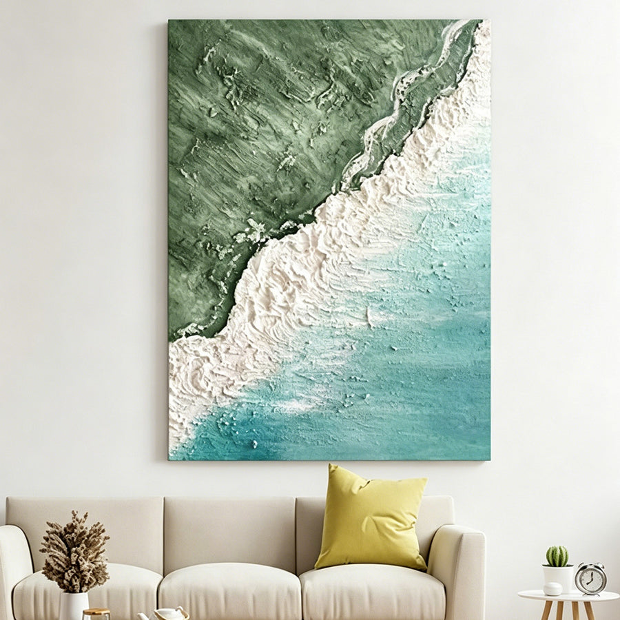 White Coastline Framed Wall Art Print Multiple Size