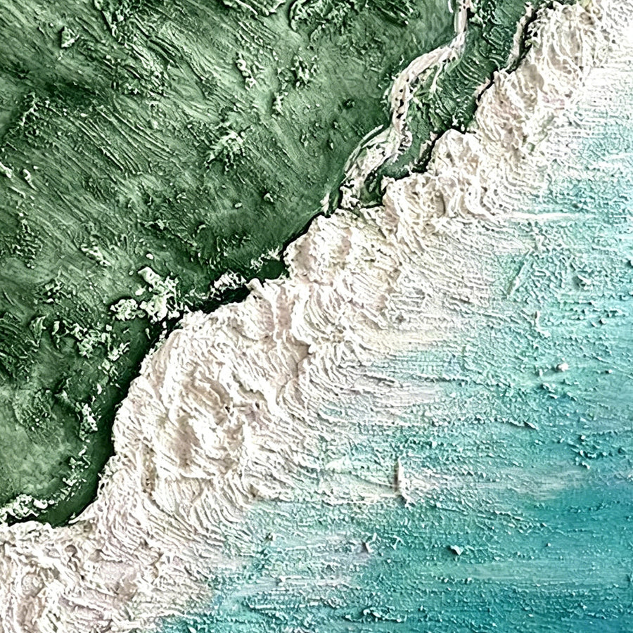 White Coastline Framed Wall Art Print Multiple Size
