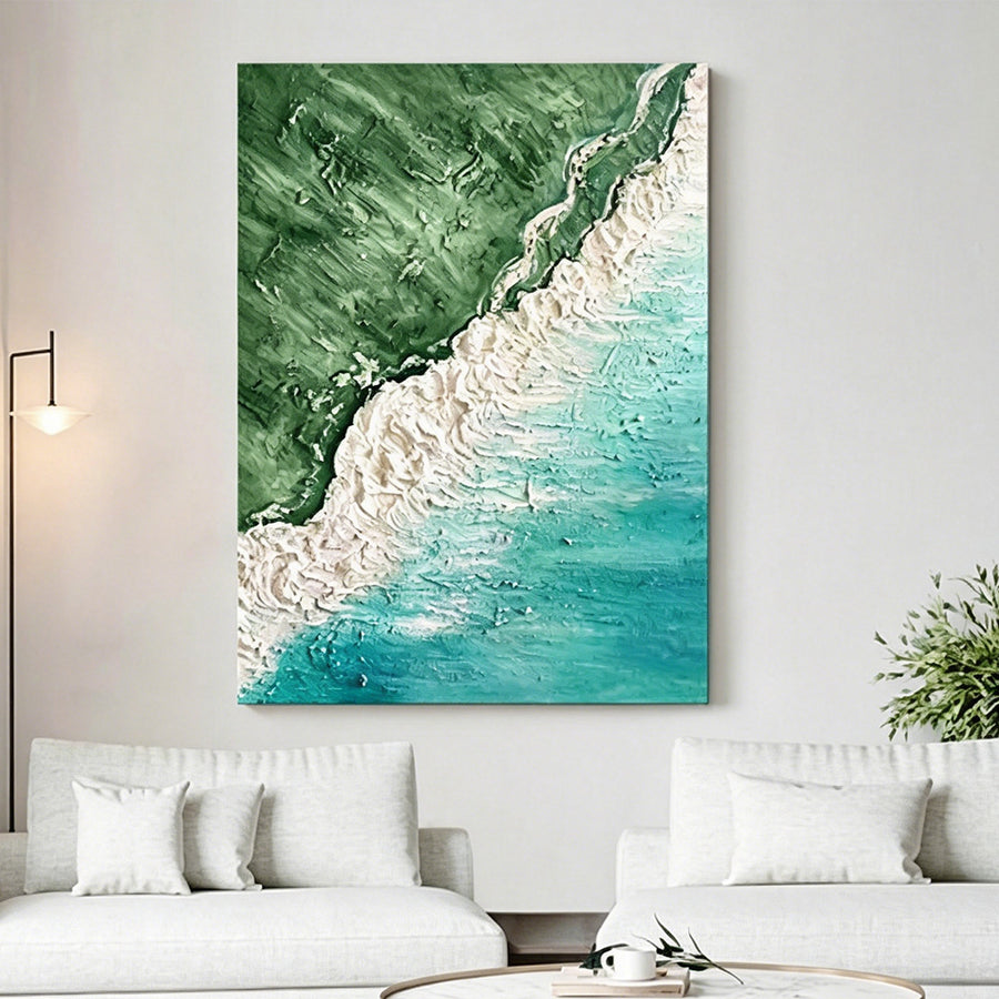 White Coastline Framed Wall Art Print Multiple Size