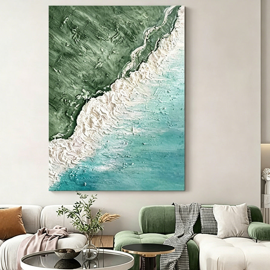 White Coastline Framed Wall Art Print Multiple Size