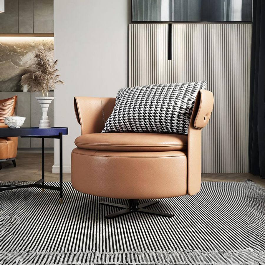 Xanthe Armchair, Leather - accent chair UK