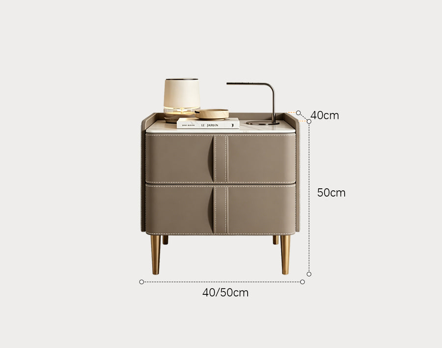 Yano Bedside Table, Solid Wood, Brown