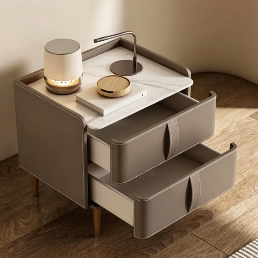 Yano Bedside Table, Solid Wood, Brown