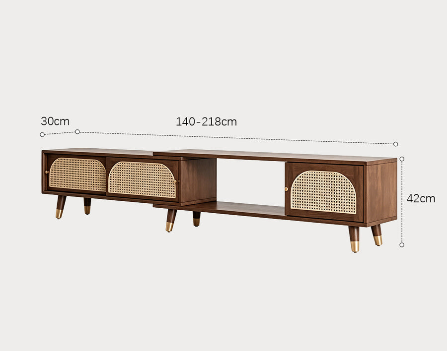 Kirsten Rattan TV Stand, Rubber Wood product image 10