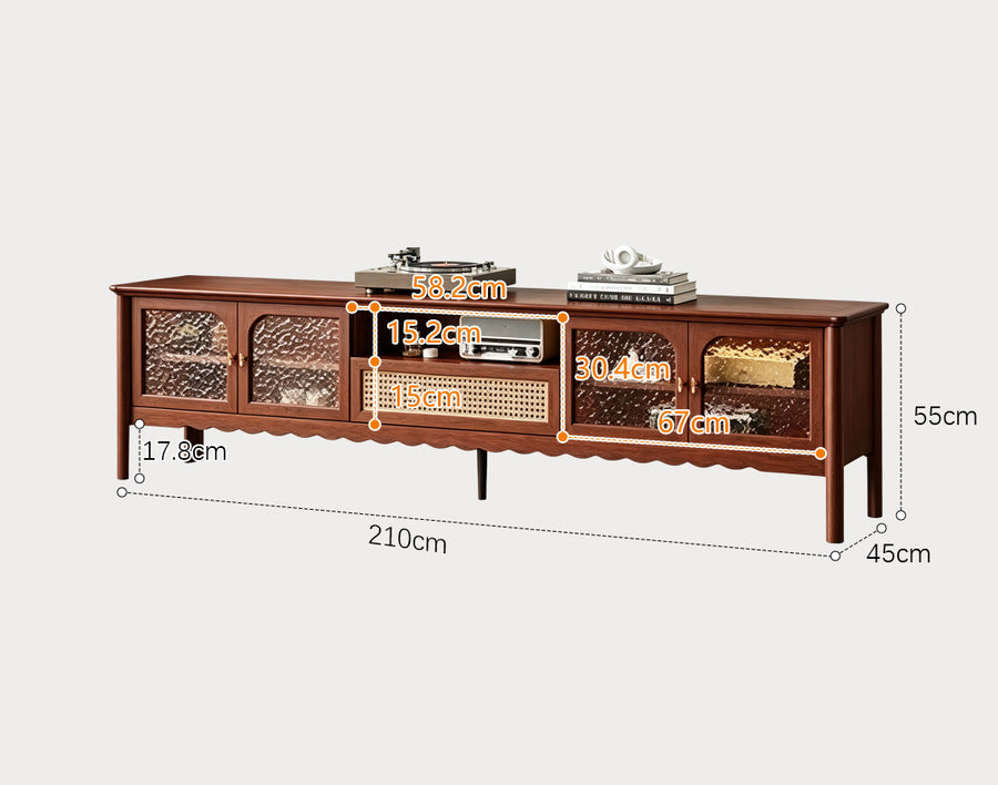 Yedda TV Stand cabinet and shelf detail