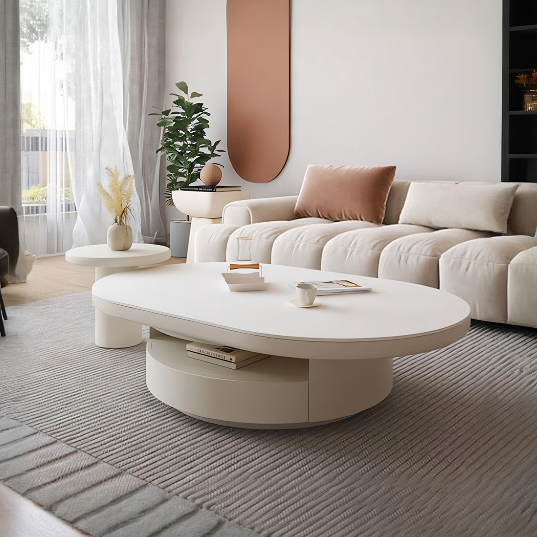 Yoho Coffee Table Set, Cream - marble coffee table UK