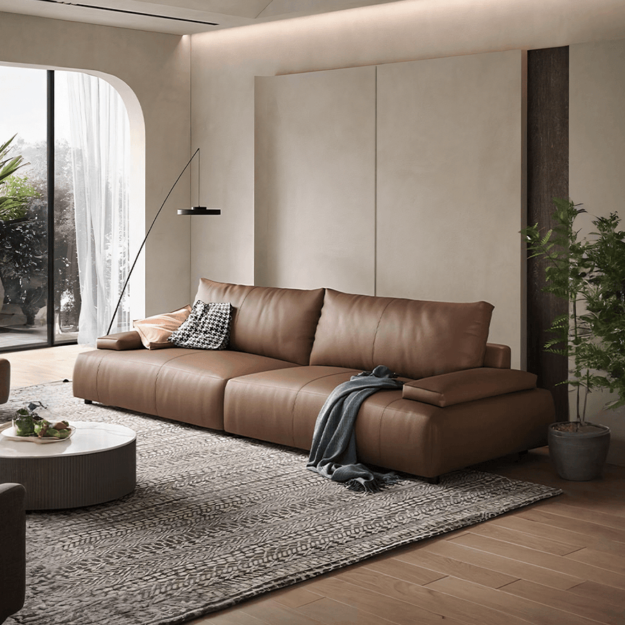 Zane Two Seater Sofa, Three Seater Sofa, Real Leather for modern UK living room