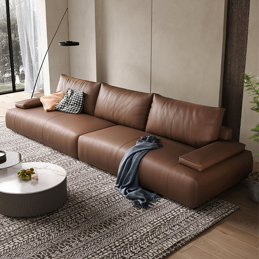 Zane Two Seater Sofa, Three Seater Sofa, Real Leather compact living room seating idea
