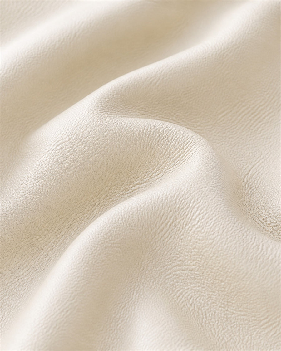 Aarav ivory leathaire fabric close-up