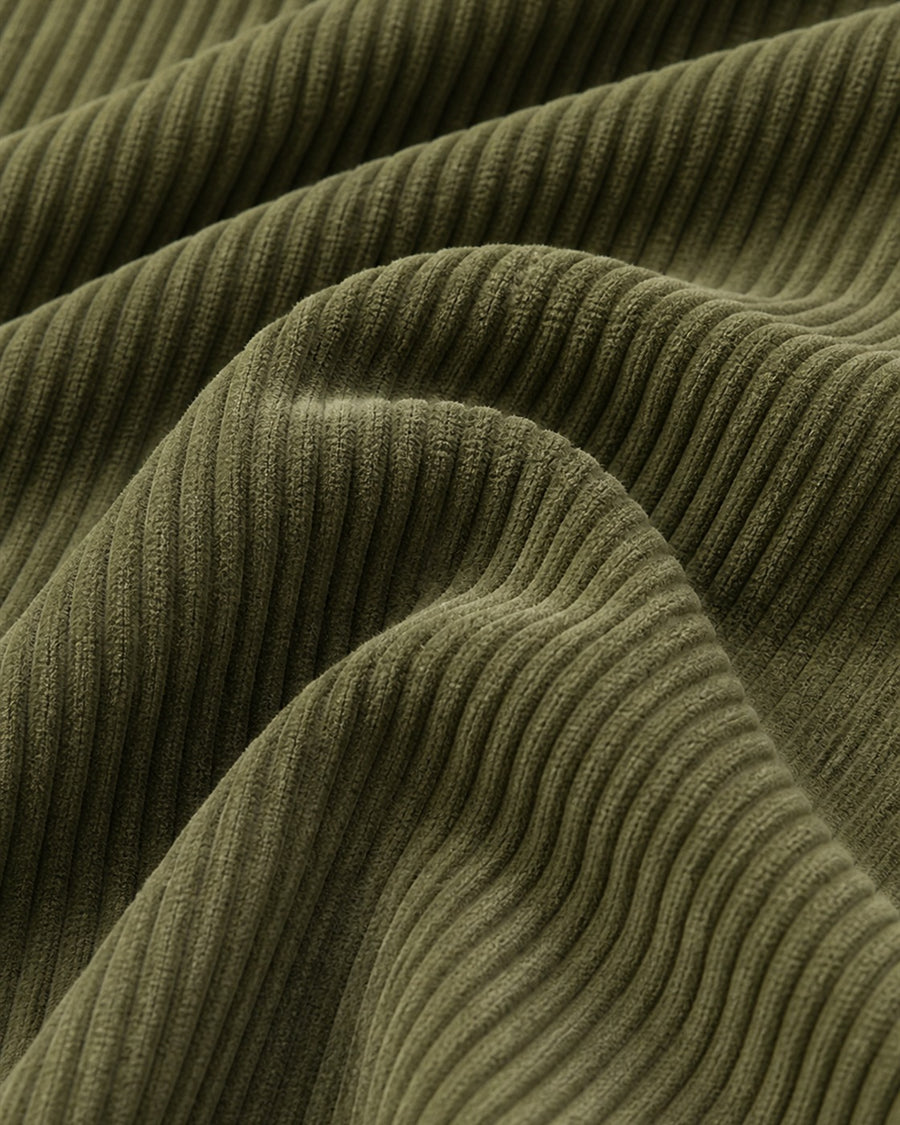 Al-Farsi olive corduroy fabric close-up