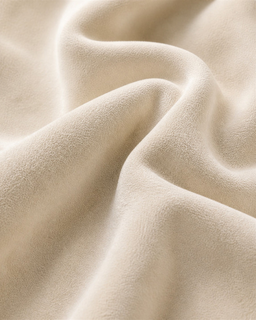 Ananya cream suede fabric close-up
