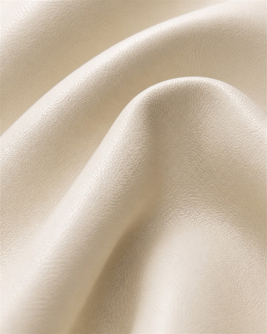 Anika cream leathaire fabric close-up