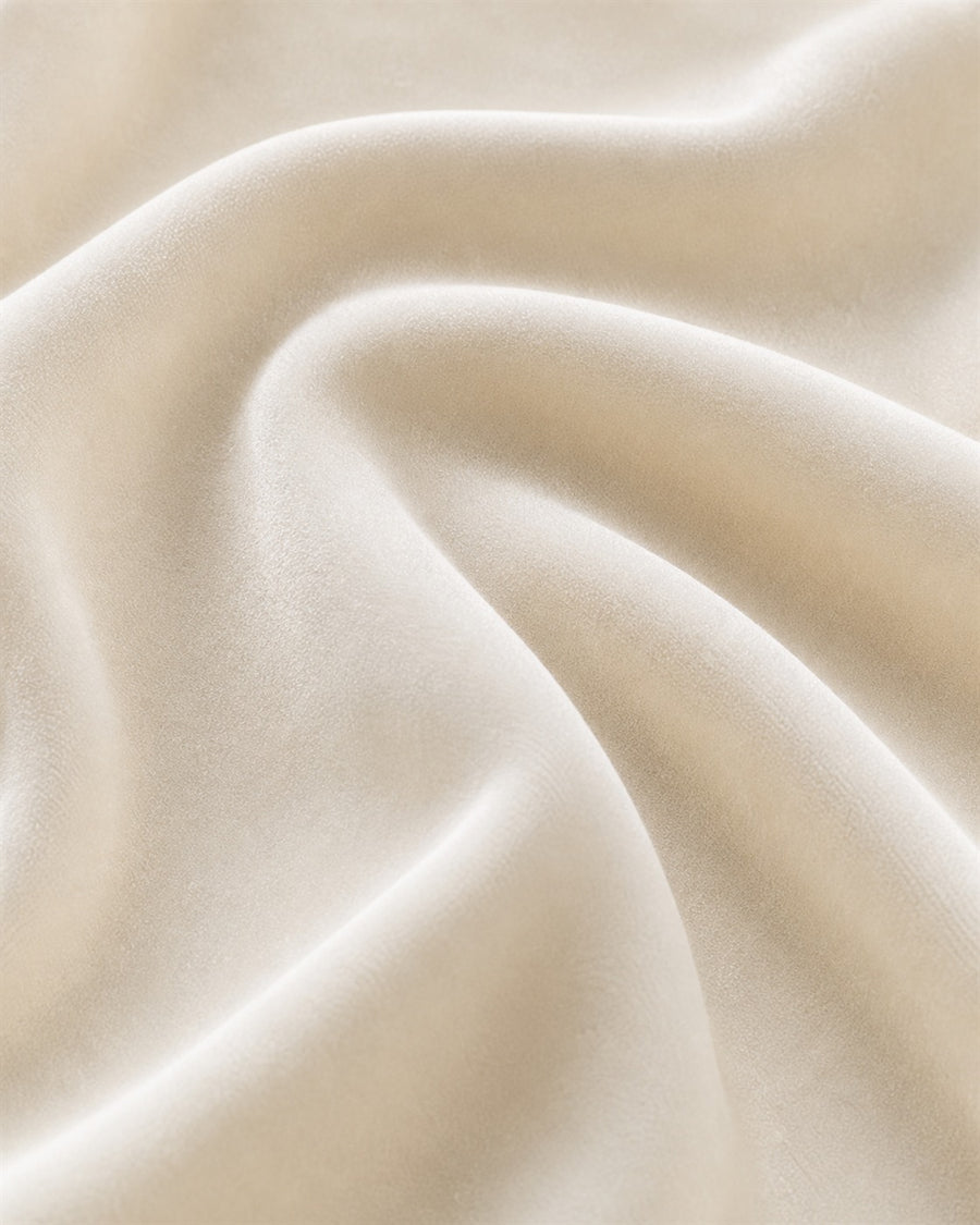 B&B Camaleonda cream white velvet material swatch