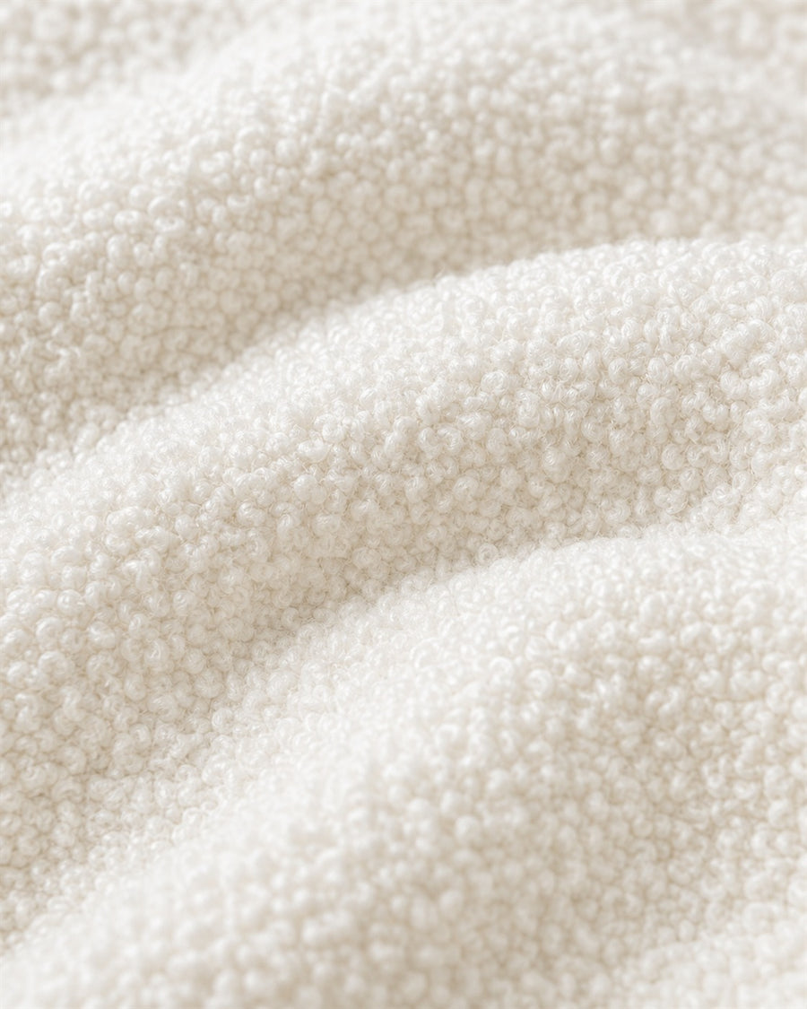 White boucle material close-up