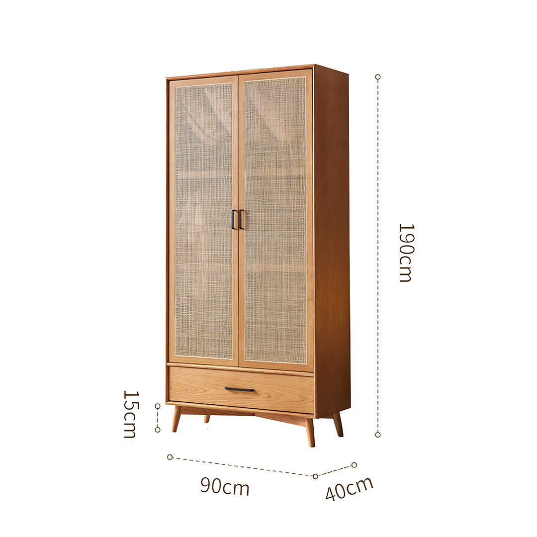Vernon Rattan Wardrobe, Solid Wood-Rit Concept-Rit Concept