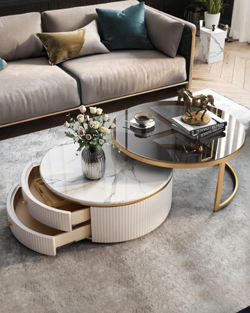 Bell Nesting Coffee Table, Glass