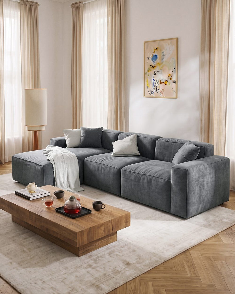 Zavia Three Seater Corner Sofa, Linen 产品图 24