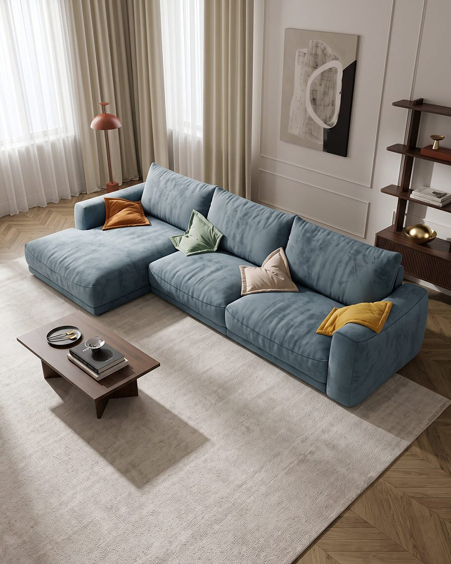 Ethan Knole Three Seater Corner, Four Seater Corner Sofa, Velvet 产品图 12