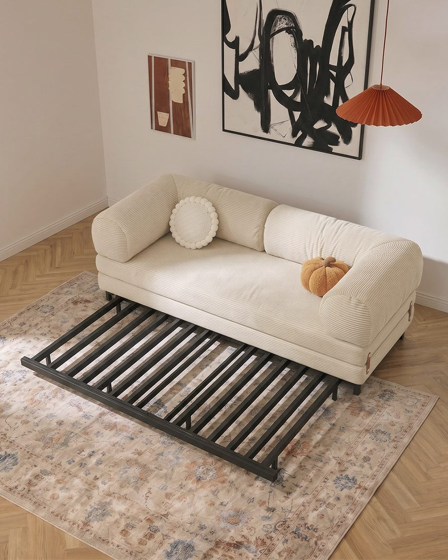 Choudhury Two Seater Sofa Bed, Backrest Washable, Corduroy 产品图 17