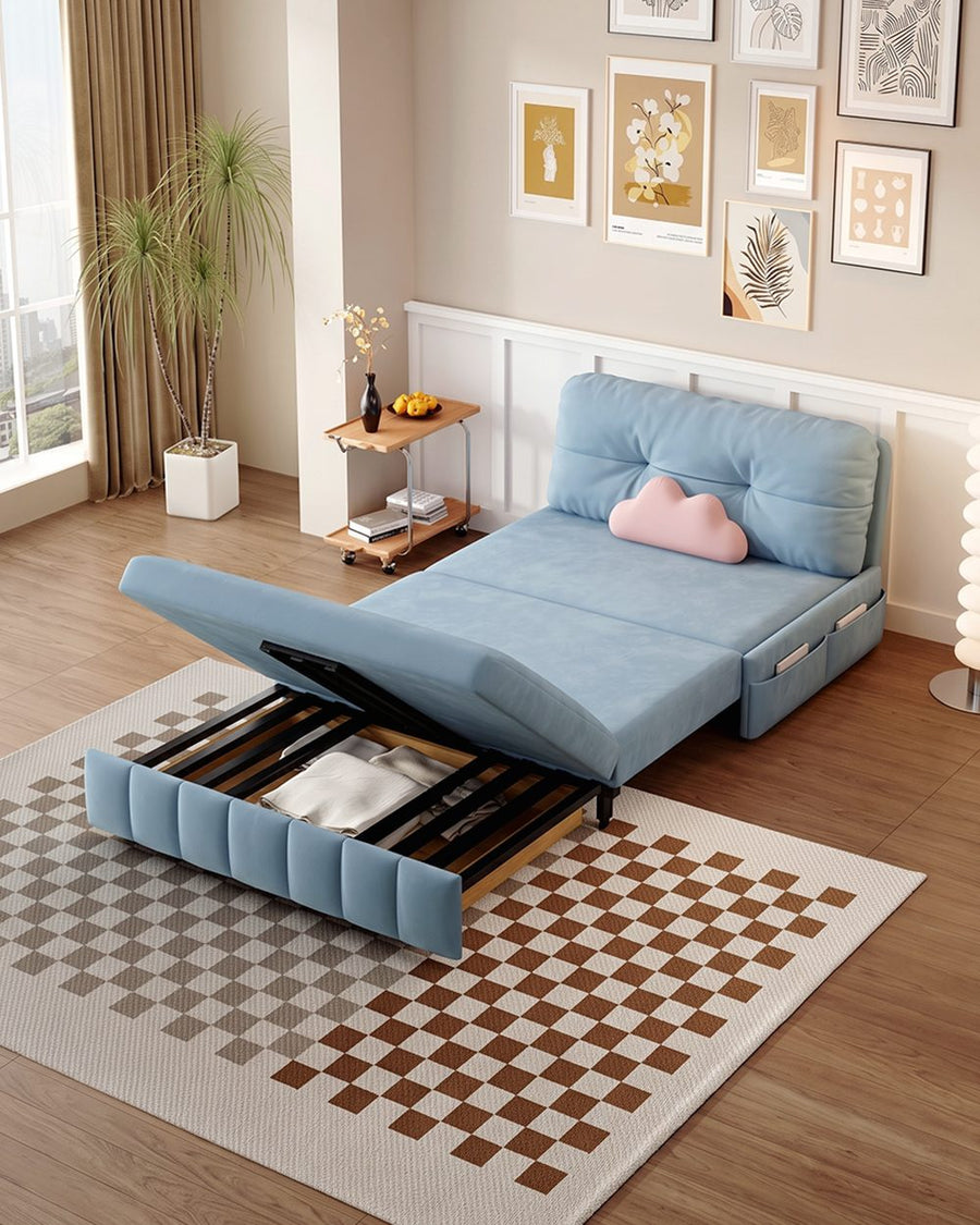 Sokolov Single Seater Sofa Bed, Two Seater Sofa Bed, Blue 产品图 13