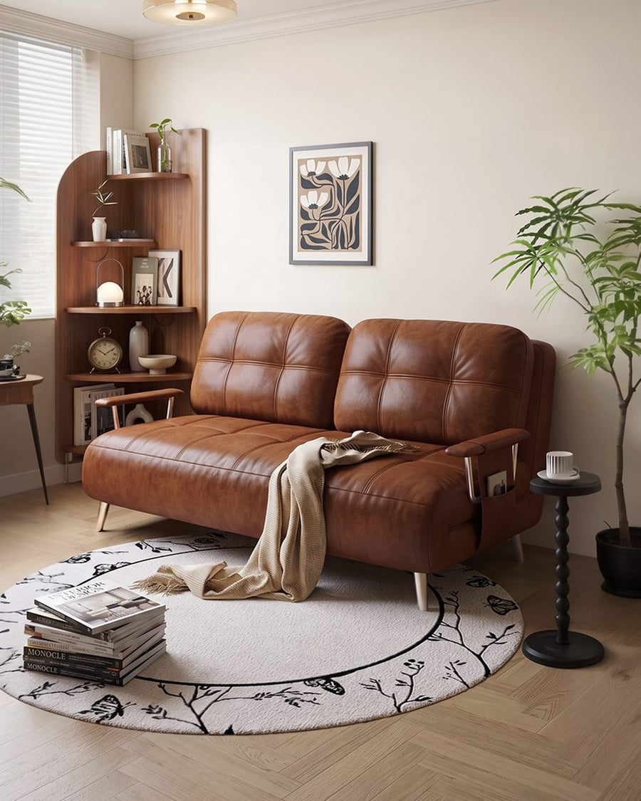 O'Reilly Single Seater Sofa Bed, Brown Leather 产品图 11