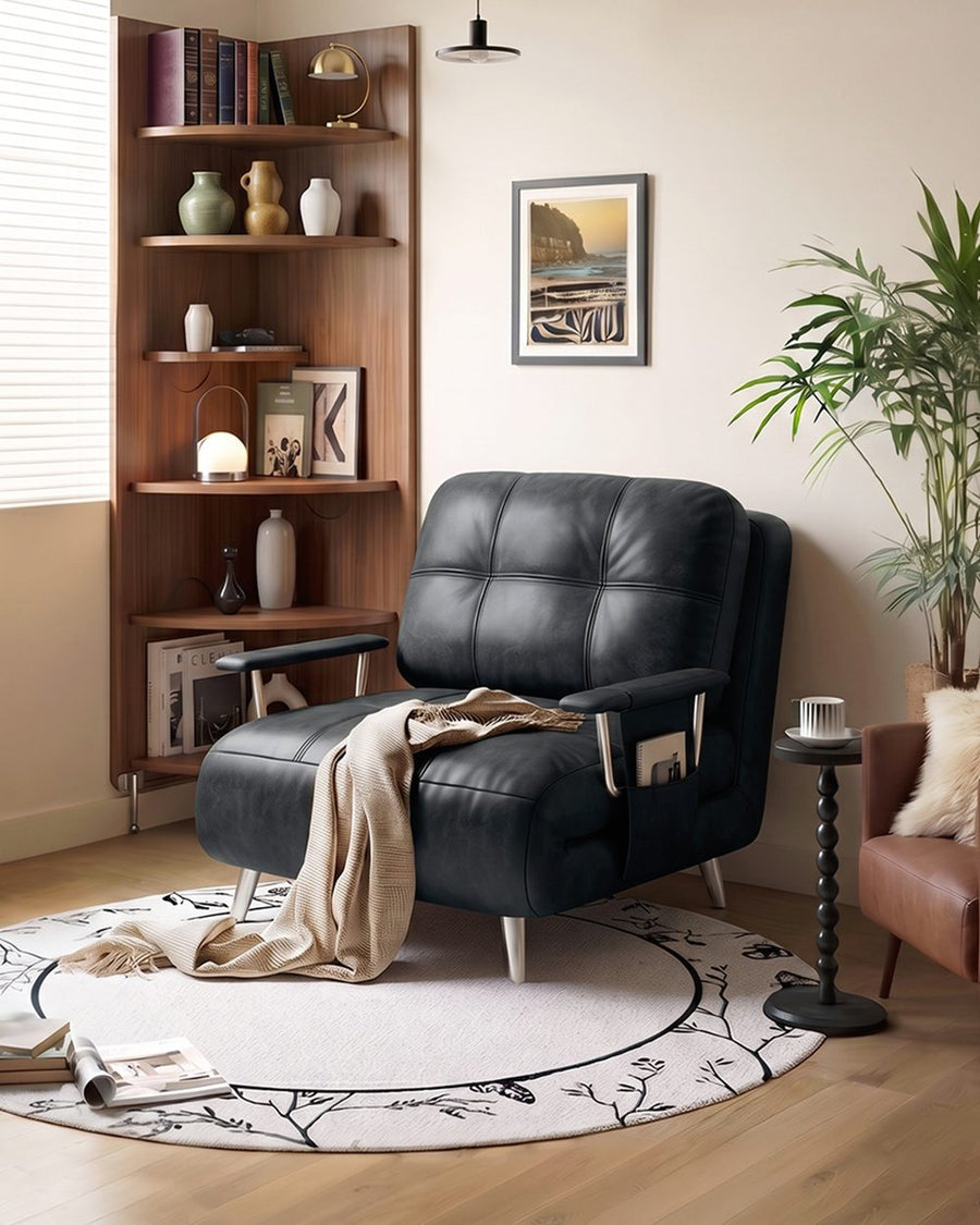 O'Reilly Single Seater Sofa Bed, Brown Leather 产品图 14