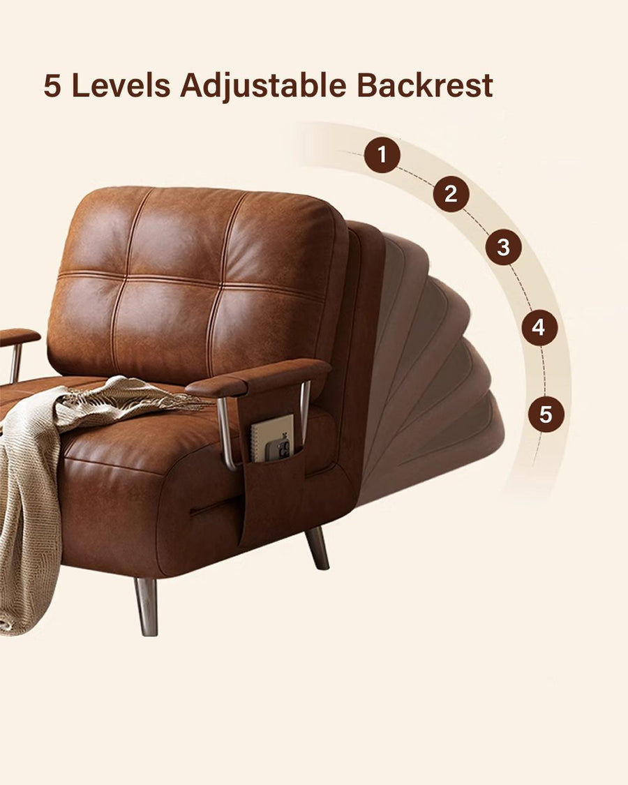 O'Reilly Single Seater Sofa Bed, Brown Leather 产品图 17