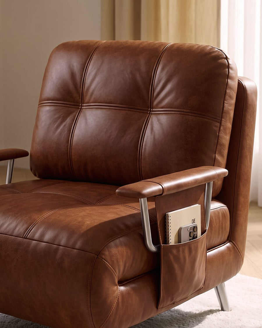 O'Reilly Single Seater Sofa Bed, Brown Leather 产品图 21