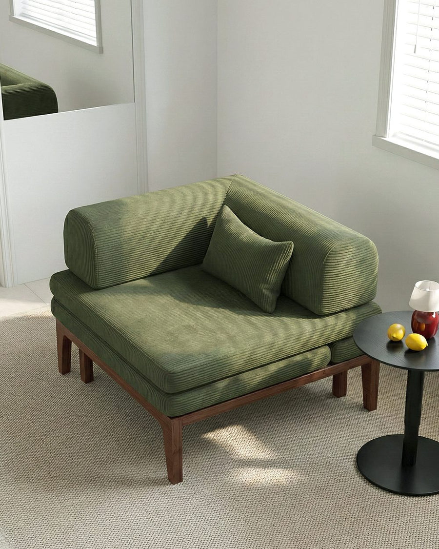 Al-Farsi Corner Sofa Bed, Single Sofa Chair, Corduroy 产品图 13