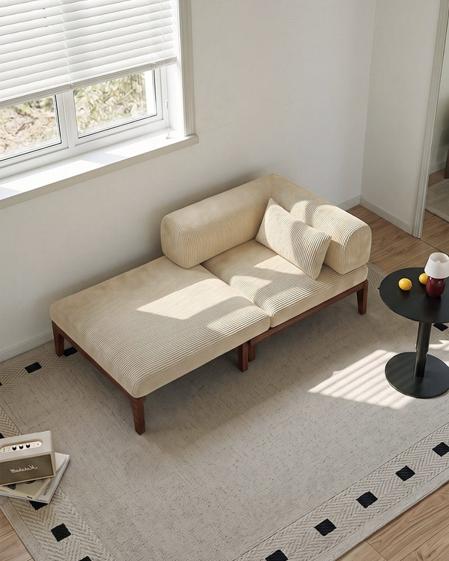 Al-Farsi Corner Sofa Bed, Single Sofa Chair, Corduroy 产品图 18