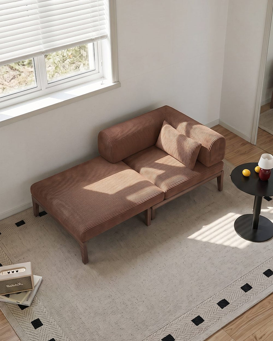 Al-Farsi Corner Sofa Bed, Single Sofa Chair, Corduroy 产品图 20