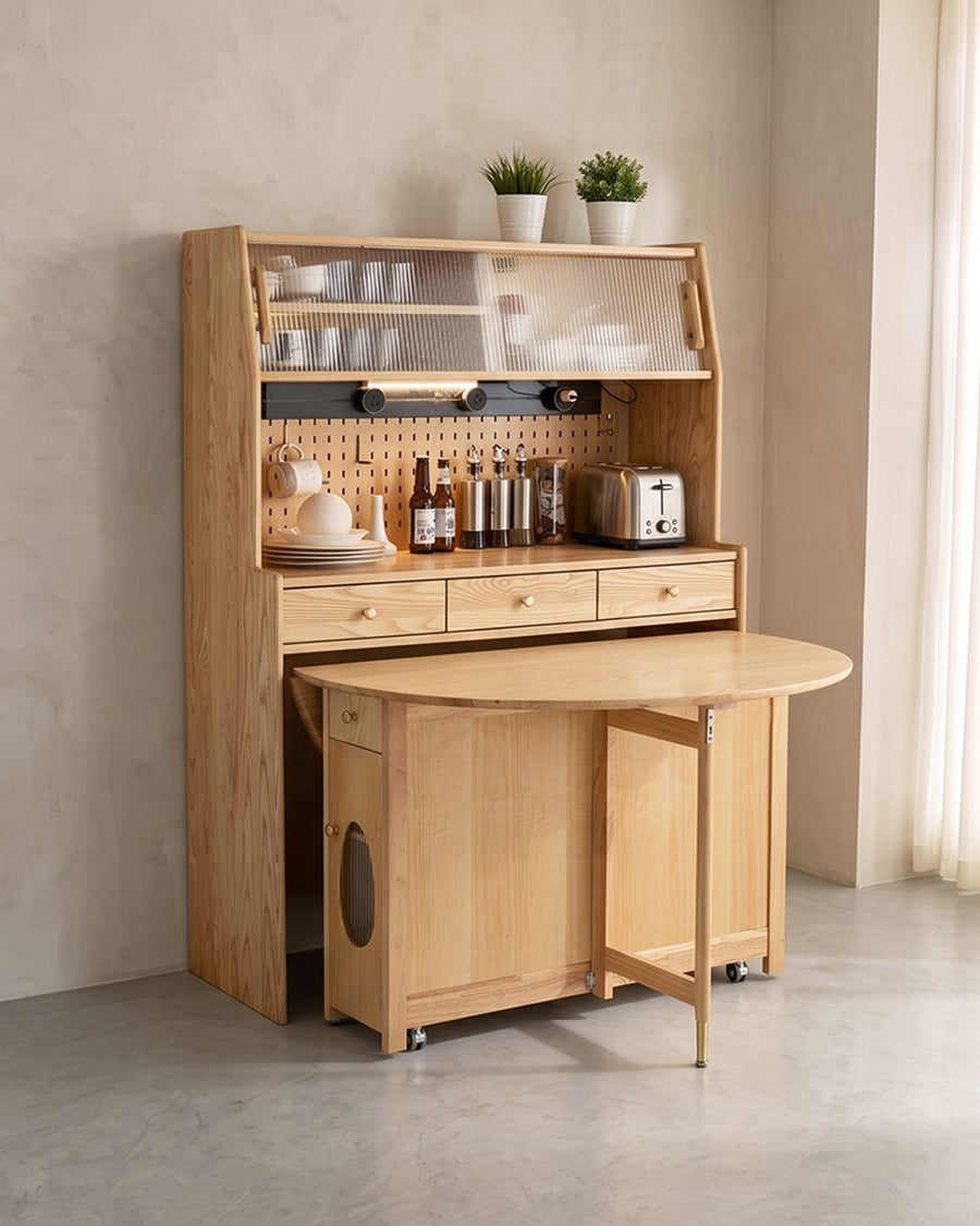 Reddy Fold Away Dining Table With Sideboard, Wood 产品图 20