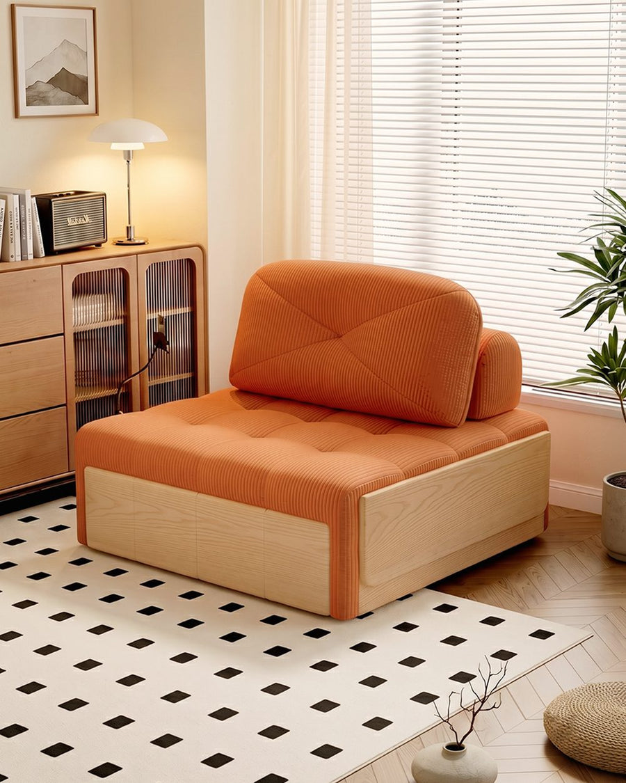 Makhmud Single Seater Sofa Bed With Foldable Side Table & Phone Holder, Corduroy 产品图 14