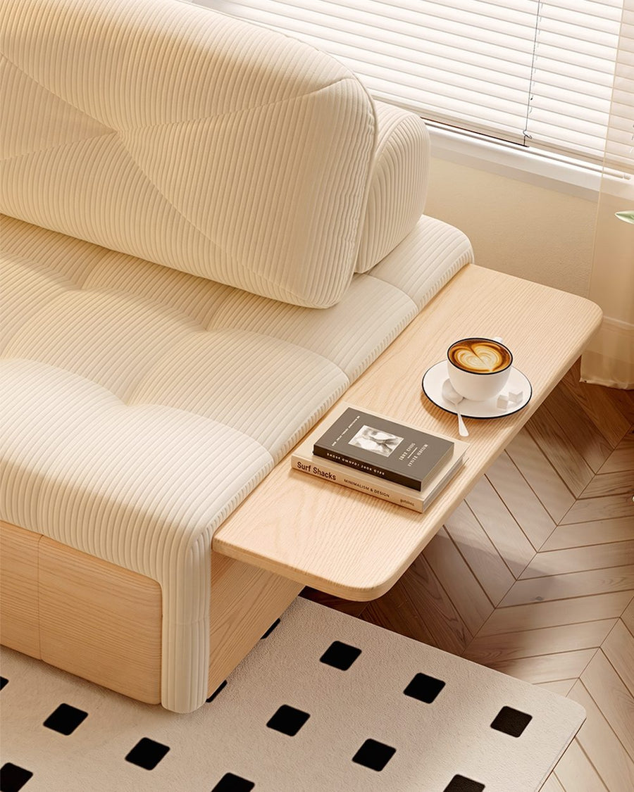 Makhmud Single Seater Sofa Bed With Foldable Side Table & Phone Holder, Corduroy 产品图 24