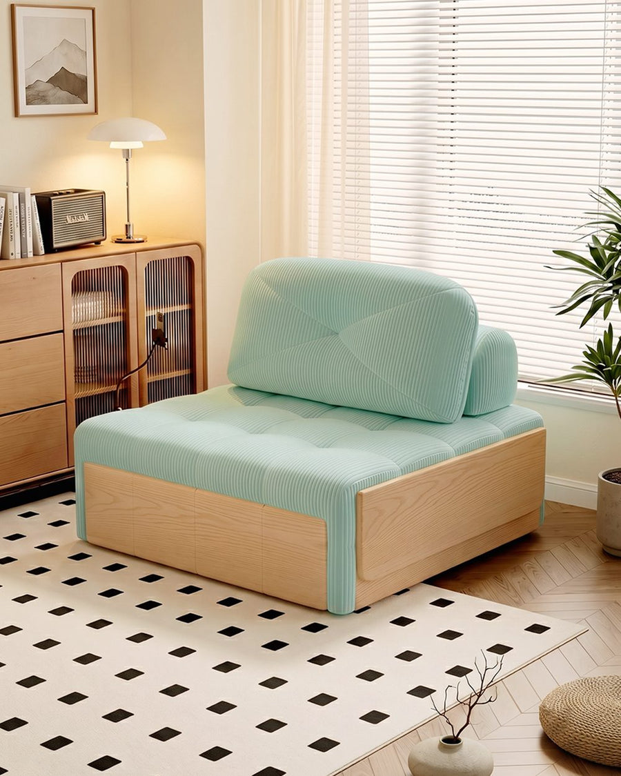 Makhmud Single Seater Sofa Bed With Foldable Side Table & Phone Holder, Corduroy 产品图 20