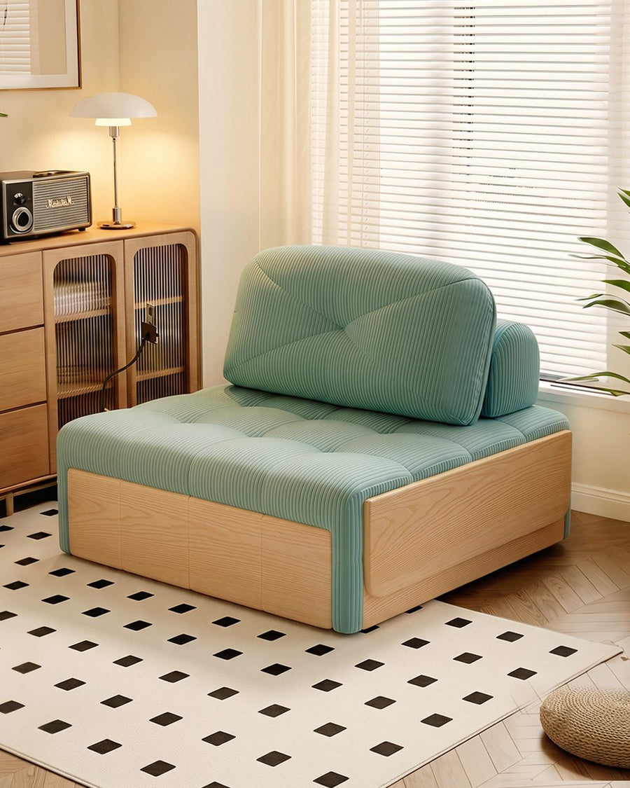 Makhmud Single Seater Sofa Bed With Foldable Side Table & Phone Holder, Corduroy 产品图 21