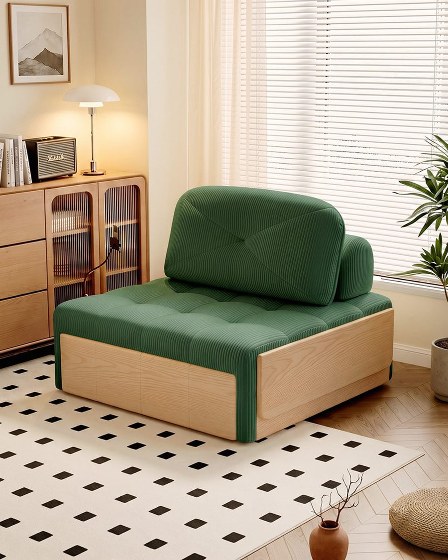 Makhmud Single Seater Sofa Bed With Foldable Side Table & Phone Holder, Corduroy 产品图 22
