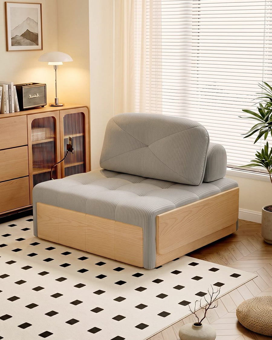 Makhmud Single Seater Sofa Bed With Foldable Side Table & Phone Holder, Corduroy 产品图 23