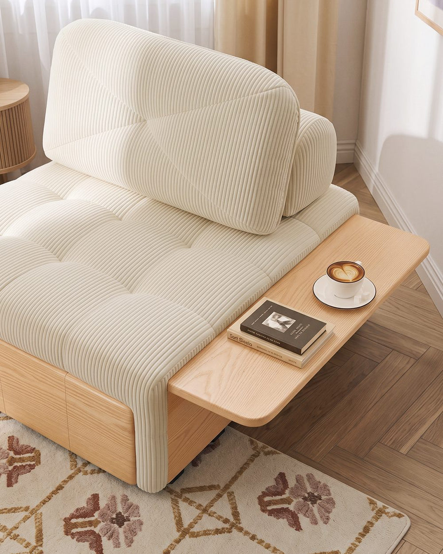 Makhmud Single Seater Sofa Bed With Foldable Side Table & Phone Holder, Corduroy 产品图 19