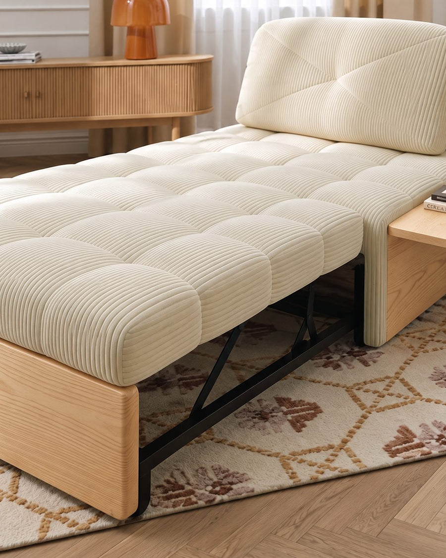 Makhmud Single Seater Sofa Bed With Foldable Side Table & Phone Holder, Corduroy 产品图 20