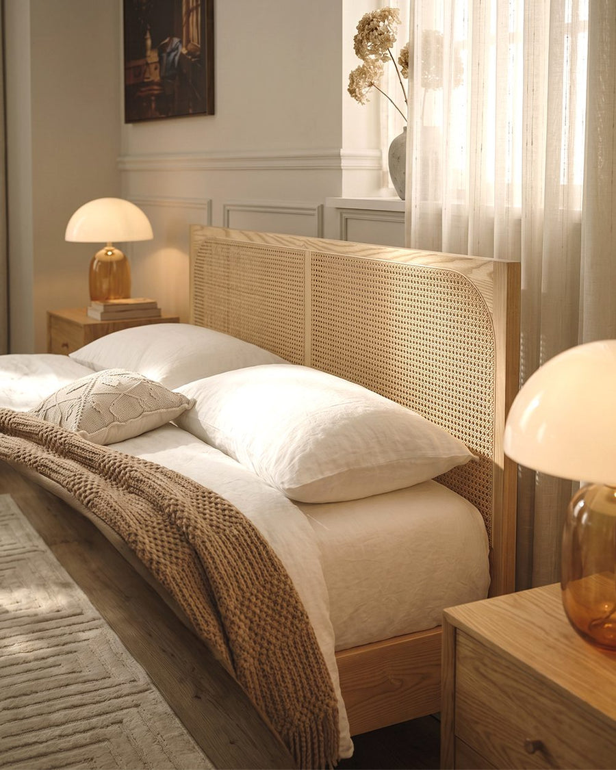 Mason King Size Bed, Superking Size Bed, Rattan & Solid Wood, Oak 产品图 14