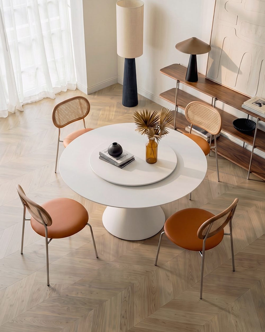 Ozzie Round Dining Table, White 产品图 16