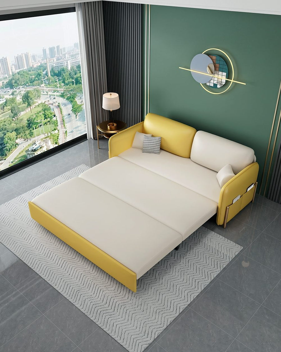Burke Two Seater Sofa Bed, Yellow and White 产品图 12
