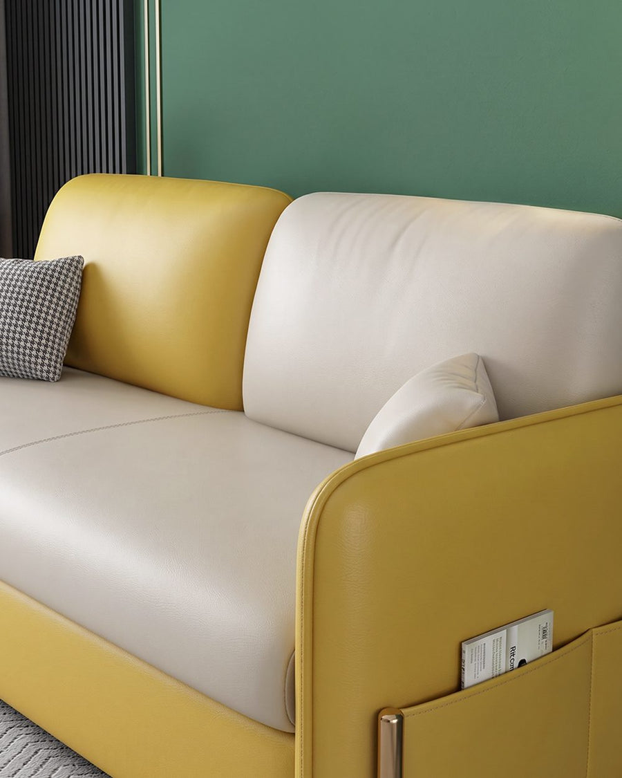 Burke Two Seater Sofa Bed, Yellow and White 产品图 17