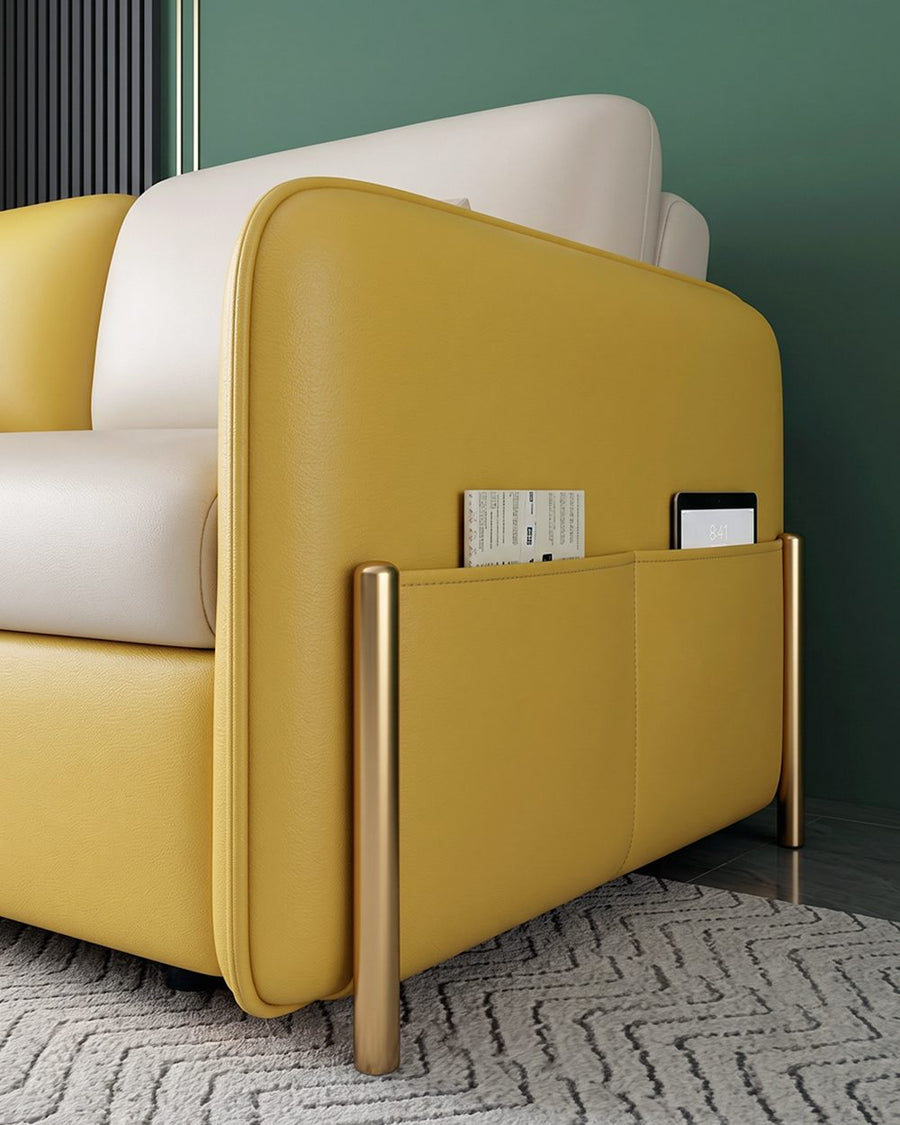 Burke Two Seater Sofa Bed, Yellow and White 产品图 18