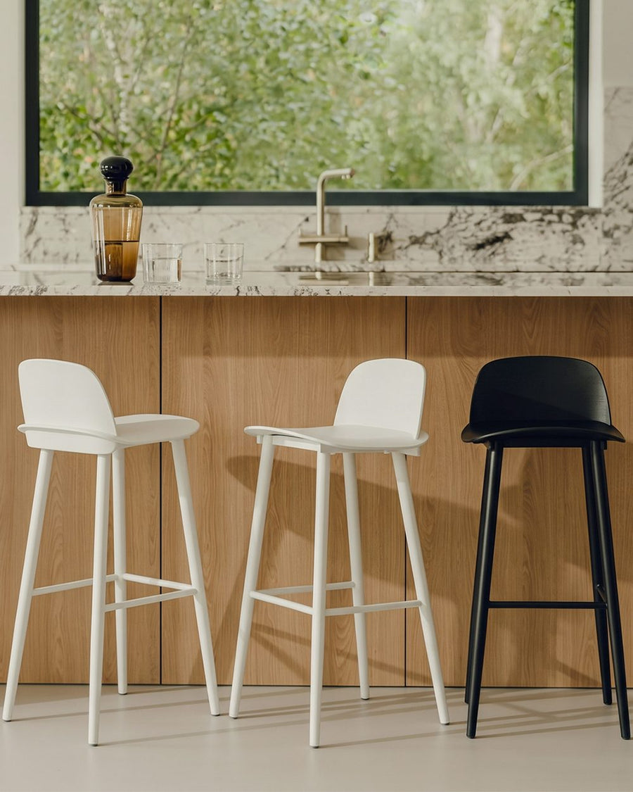 DhiaJureen Nordic Bar Stool, Wooden 产品图 11