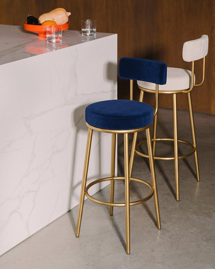 Gregary Bar Stool, Velvet, Gold Leg 产品图 13